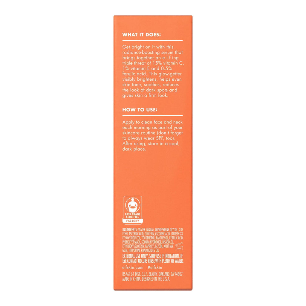 e.l.f. SKIN Bright Icon Vitamin C + E + Ferulic Face Serum, 1 fl oz