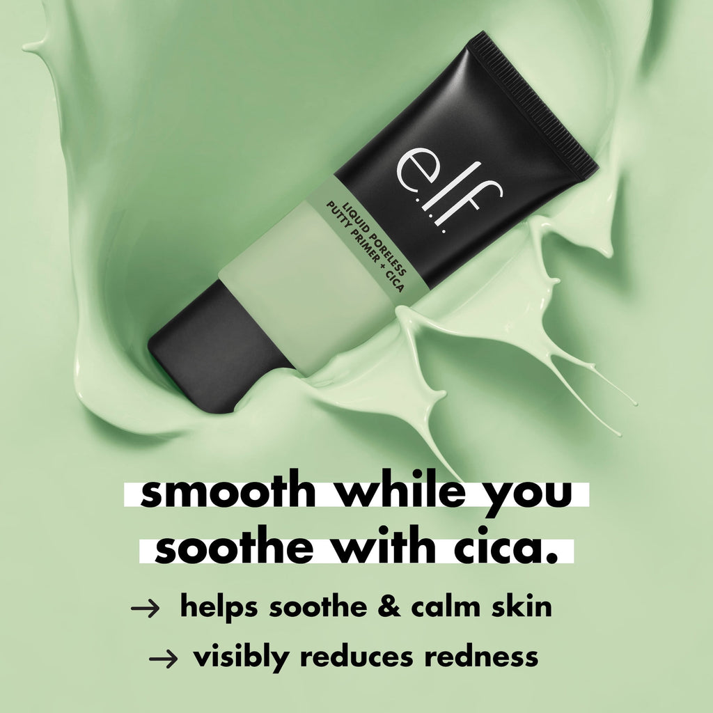 e.l.f. Liquid Poreless Putty Primer + Cica, 0.94 fl oz