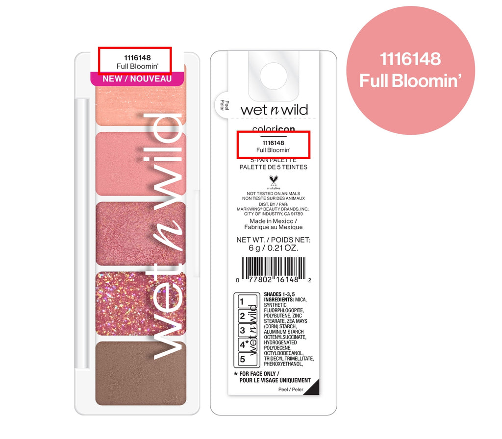 Wet n Wild Color Icon 5 Pan Eye & Face Makeup Palette - Full Bloomin'