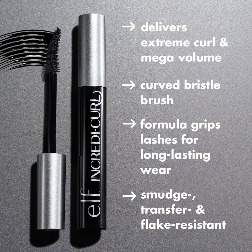 e.l.f. Incredi-Curl Curling & Volumizing Mascara, Brown, 0.32oz