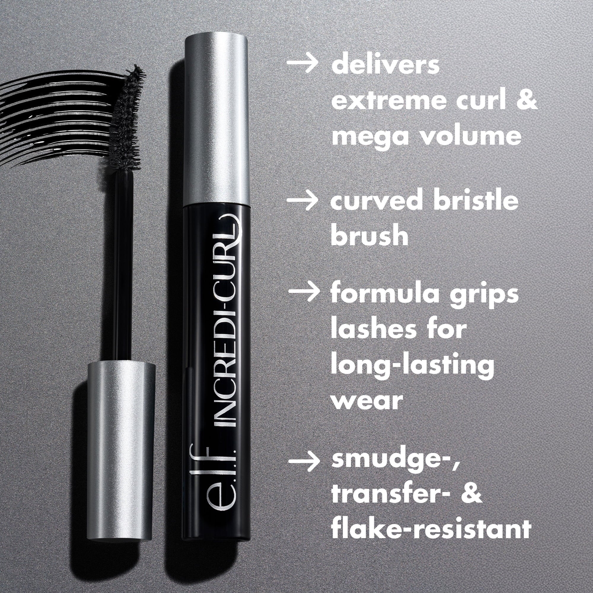 e.l.f. Incredi-Curl Curling & Volumizing Mascara, Brown, 0.32oz