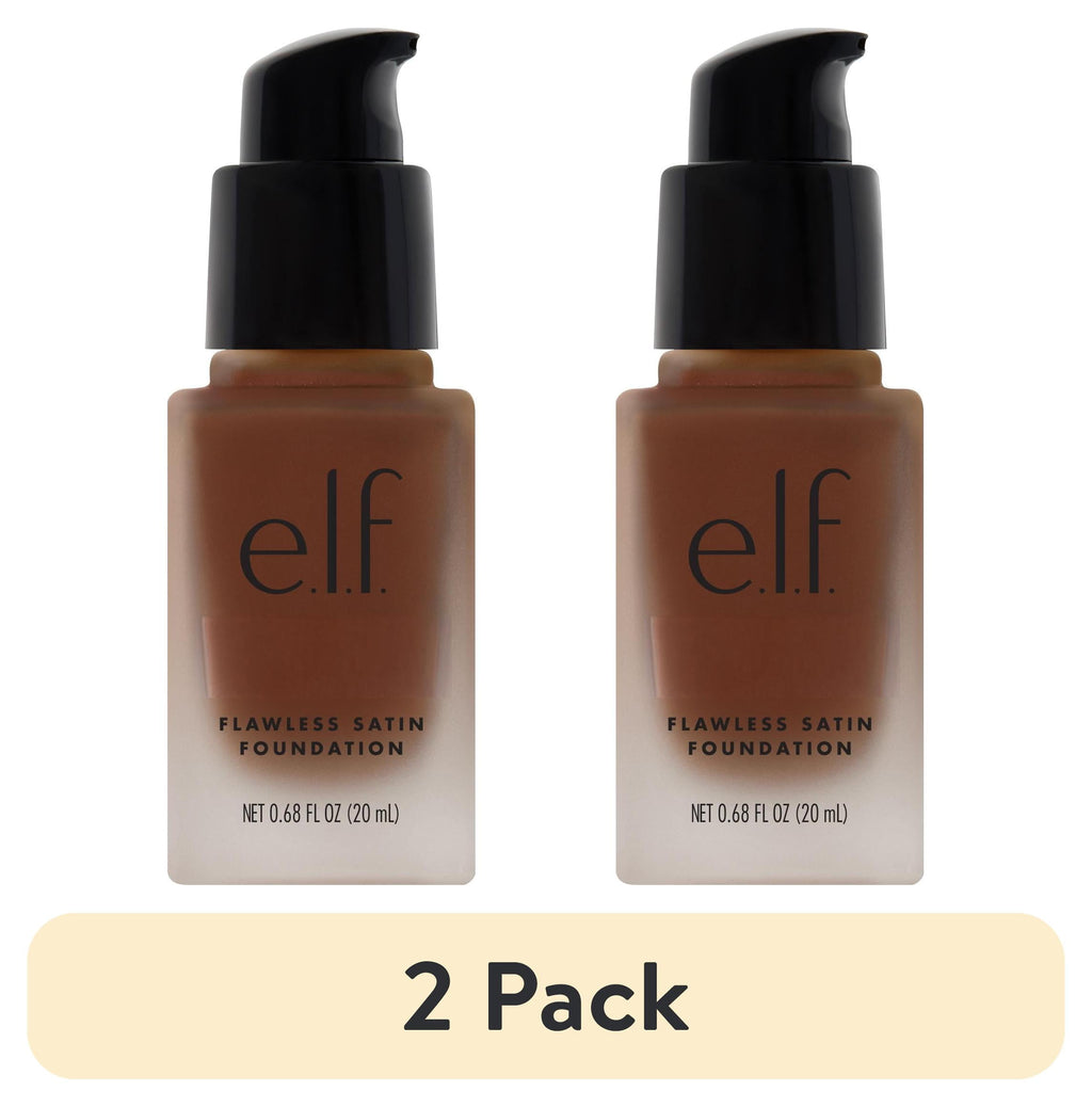 (2 pack) e.l.f. Flawless Satin Foundation, Espresso, 0.68 fl oz