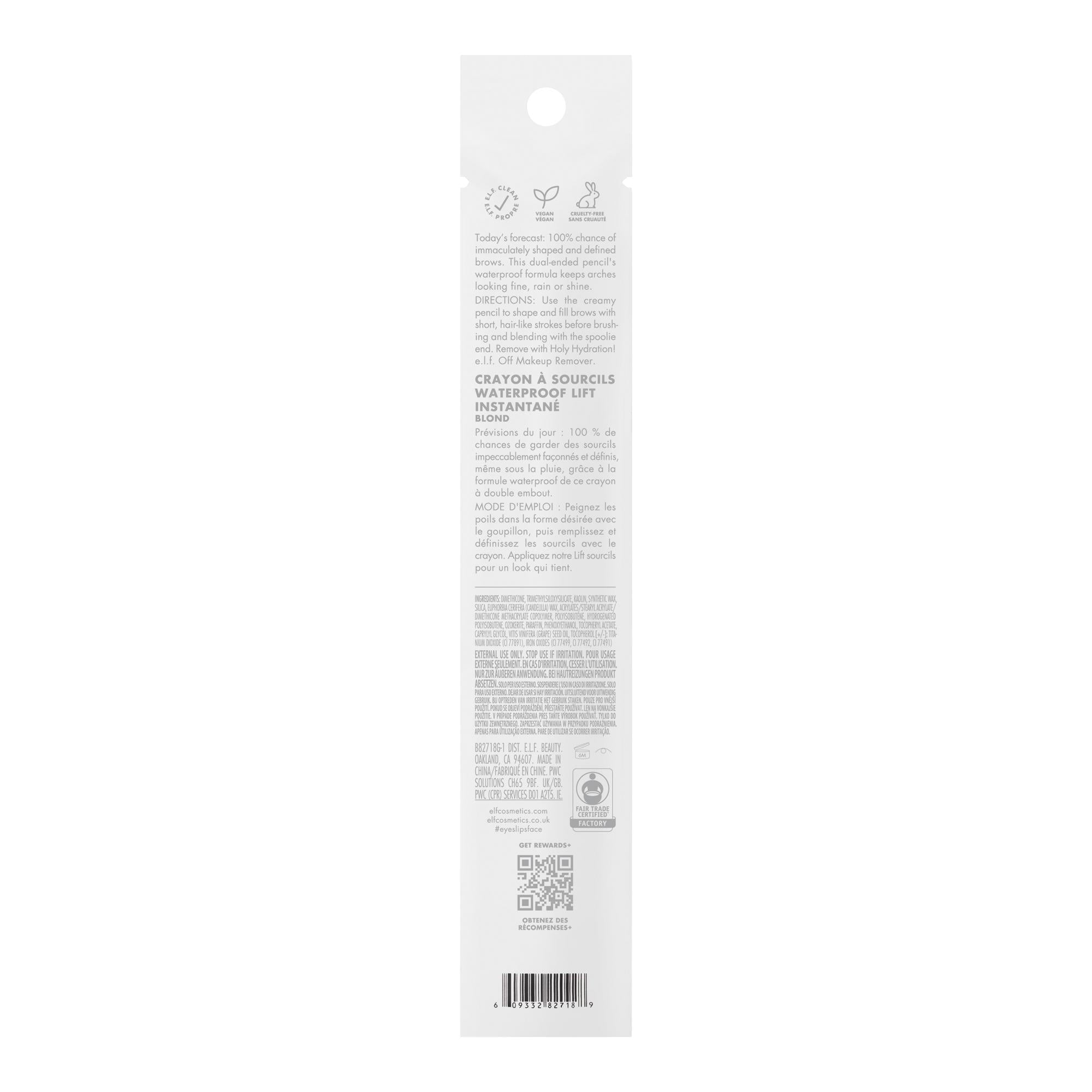 (3 pack) e.l.f. Instant Lift Waterproof Brow Pencil, Blonde, 0.008oz
