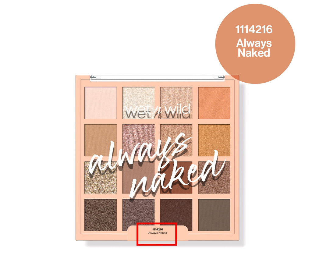 Wet n Wild 16 Pan Eyeshadow Makeup Palette - Always Naked