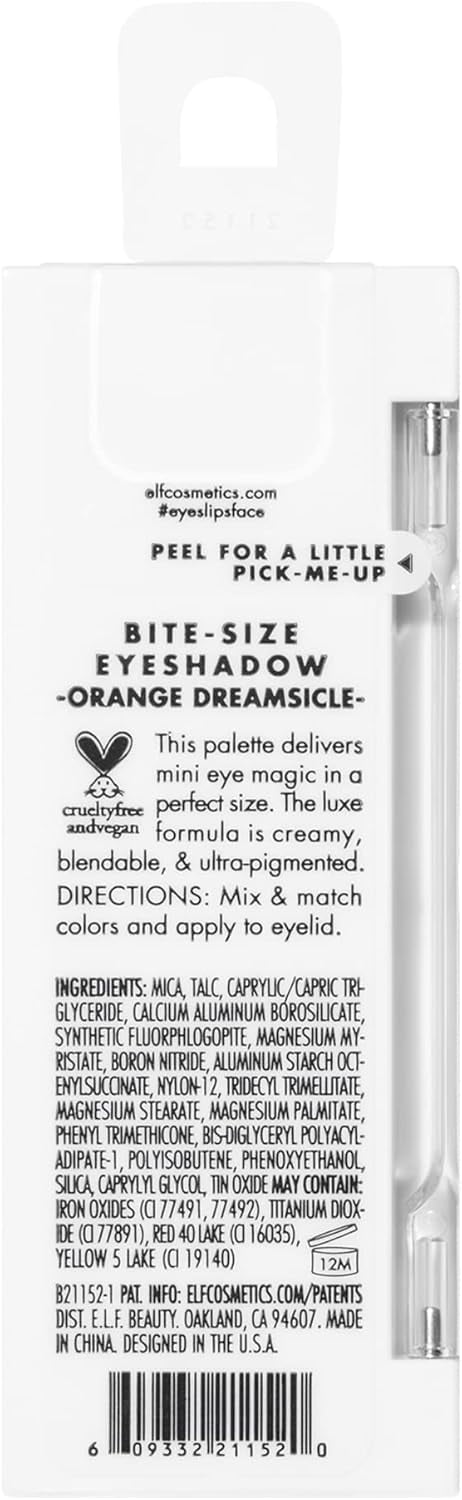 e.l.f. Cosmetics Bite-Size Eyeshadow, 4 Ultra-Pigmented Matte & Shimmer Shades, Creamy & Blendable Powder Formulas, Orange Dreamsicle, 0.12 Oz