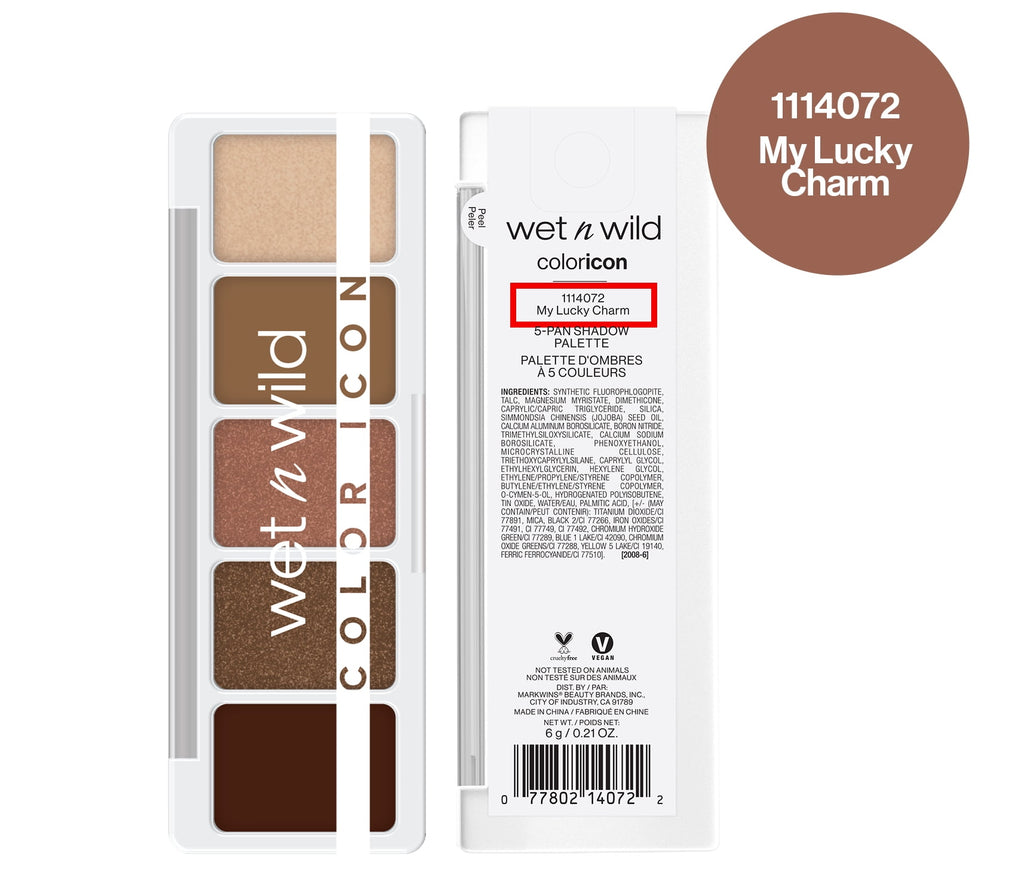 (3 pack) Wet n Wild Color Icon 5 Pan Eye & Face Makeup Palette, Eyeshadow Palette, My Lucky Charm