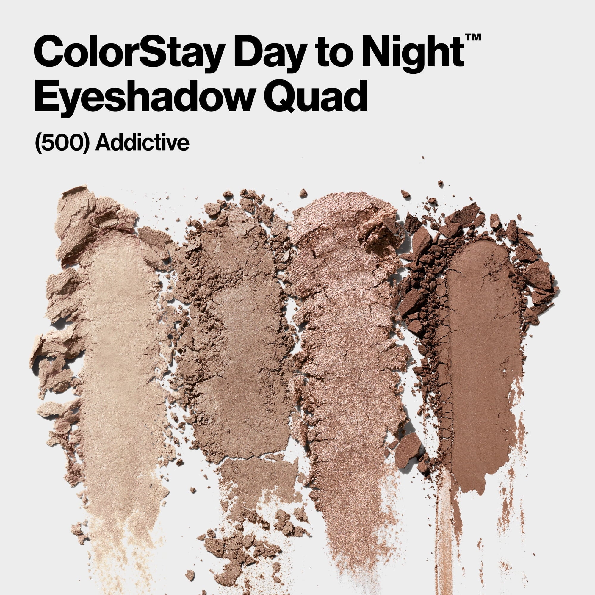 Revlon ColorStay Day to Night Long Lasting Matte and Shimmer Eyeshadow Quad, 500 Addictive, 0.16 oz