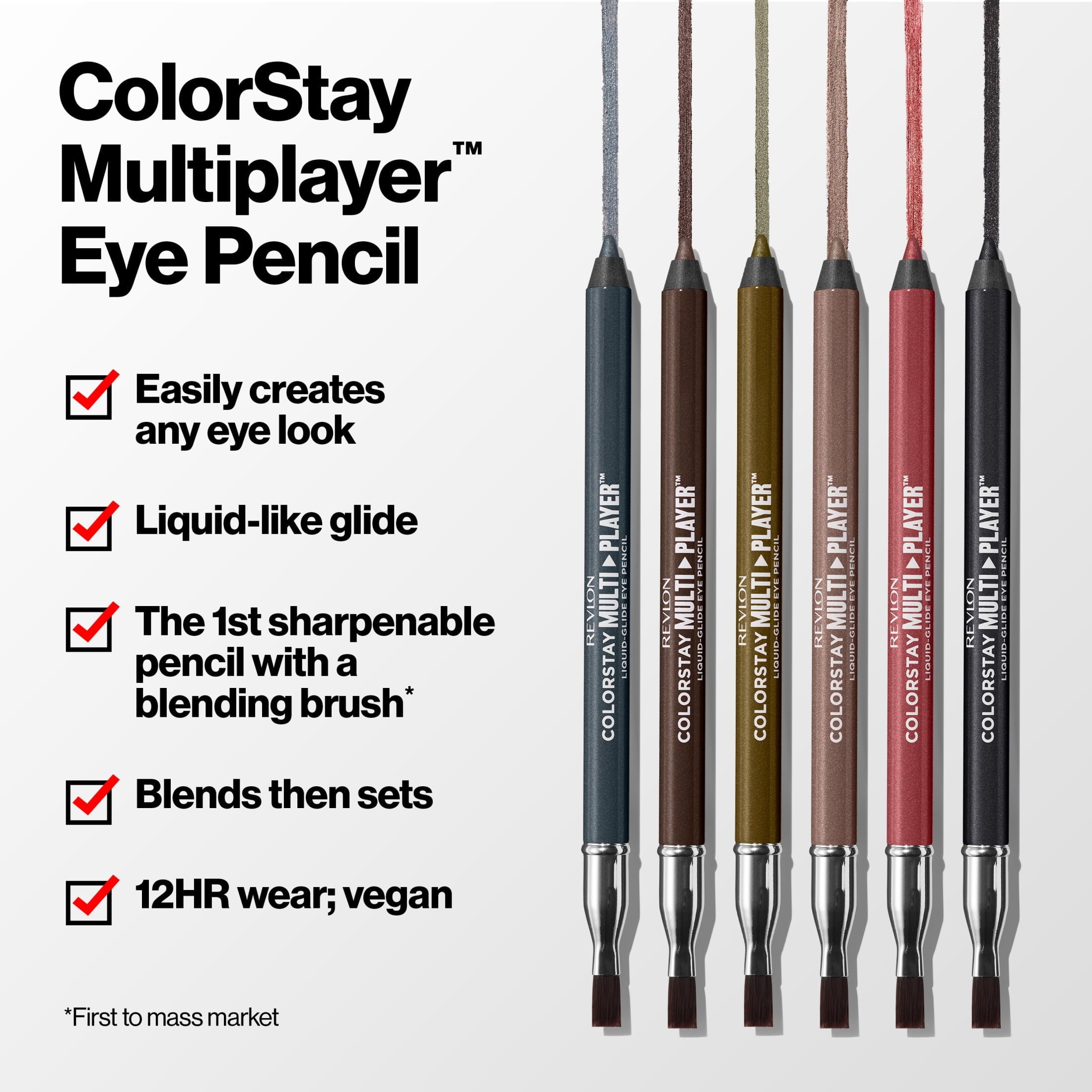 Revlon ColorStay Multiplayer Liquid-Glide Eye Pencil, Waterproof Eye Liner, 402 High Stakes, 0.03 oz