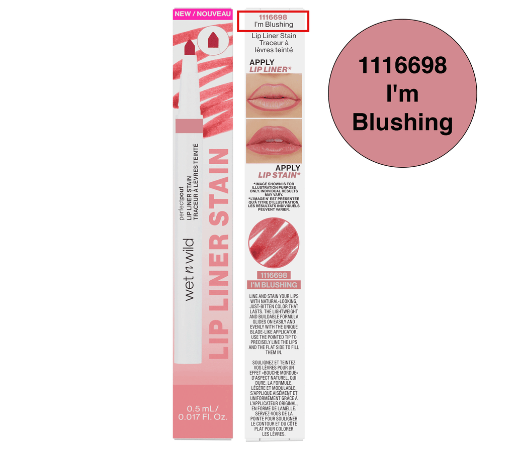 Wet n Wild Perfect Pout Liquid Smudge-Proof Lip Liner Stain, I'm Blushing