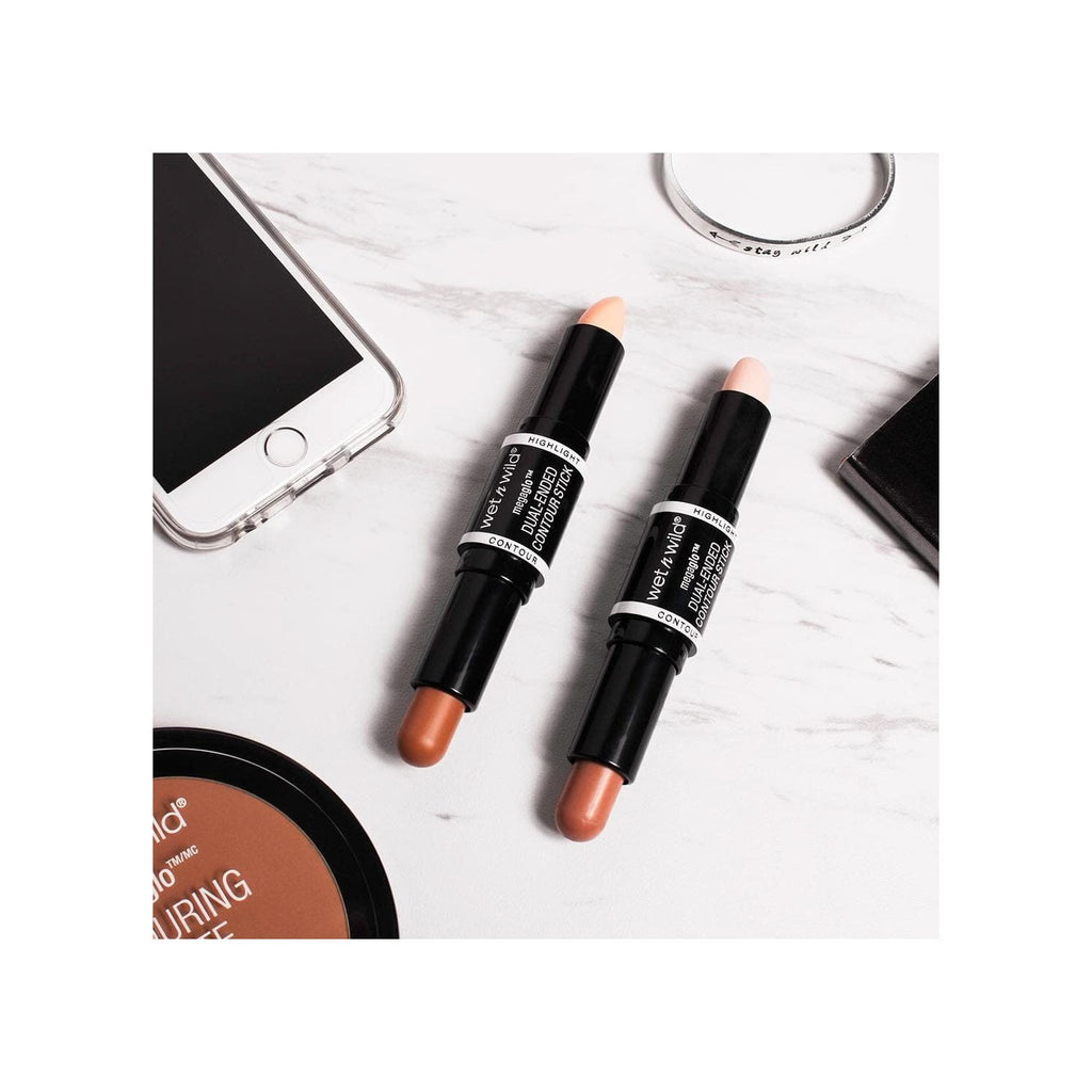 Wet n Wild MegaGlo Blendable Dual-Ended Contour Stick, Light Medium, Cruelty-Free