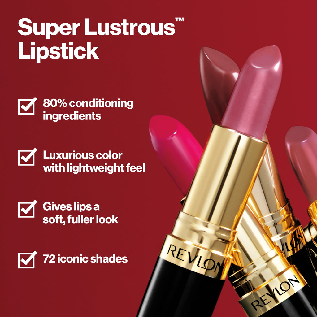 (2 pack) Revlon Super Lustrous Creme Lipstick, Creamy Formula, 807 Fire Peach, 0.15 oz