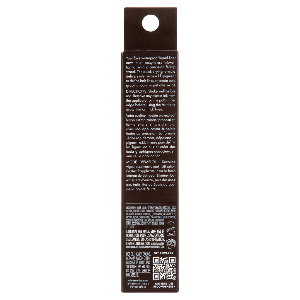 e.l.f. H2O Proof Inkwell Eyeliner, White Out, 0.11 fl oz