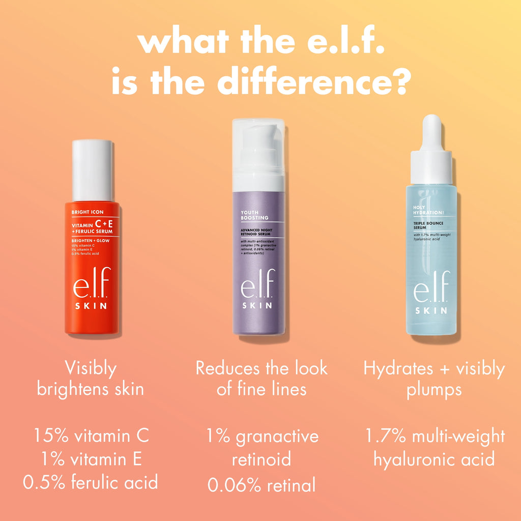 e.l.f. SKIN Bright Icon Vitamin C + E + Ferulic Face Serum, 1 fl oz