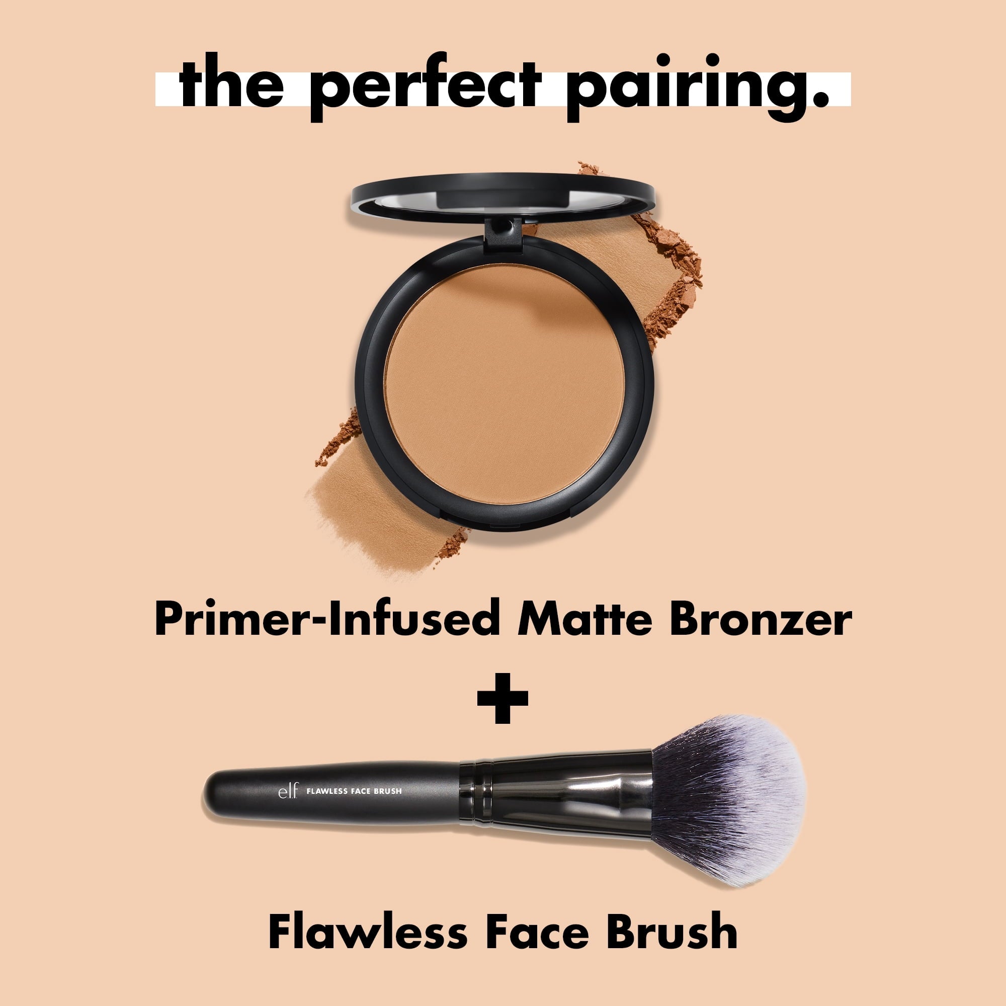 e.l.f. Primer-Infused Matte Bronzer, Fresh Tan, 0.35oz