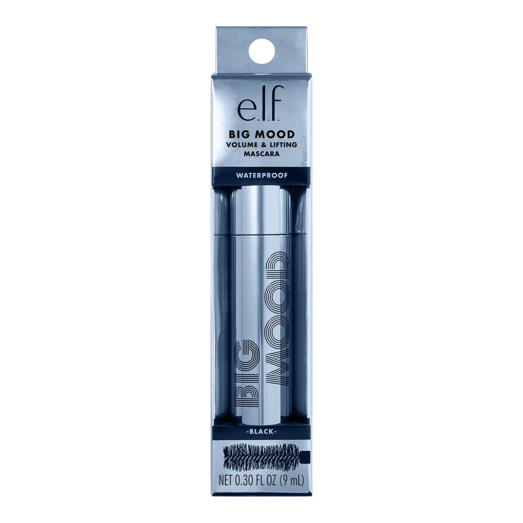 e.l.f. Big Mood Mega Volume & Lifting Waterproof Mascara, Black, 0.30 fl oz