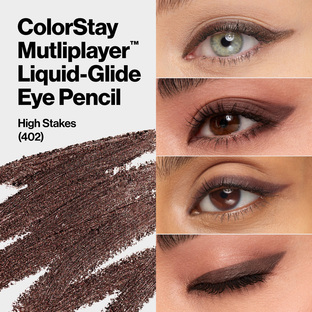 Revlon ColorStay Multiplayer Liquid-Glide Eye Pencil, Waterproof Eye Liner, 402 High Stakes, 0.03 oz