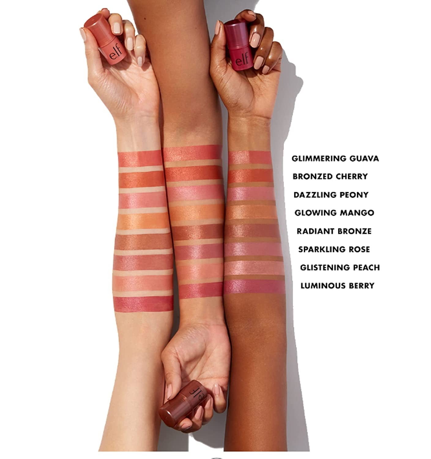 (4 pack) e.l.f. Monochromatic Multi-Stick, Glistening Peach, 0.155oz