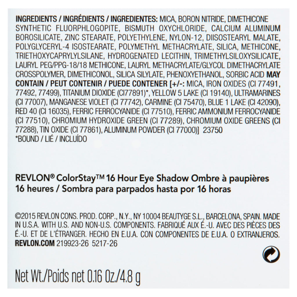 Revlon ColorStay 16 Hour Eye Shadow, Romantic