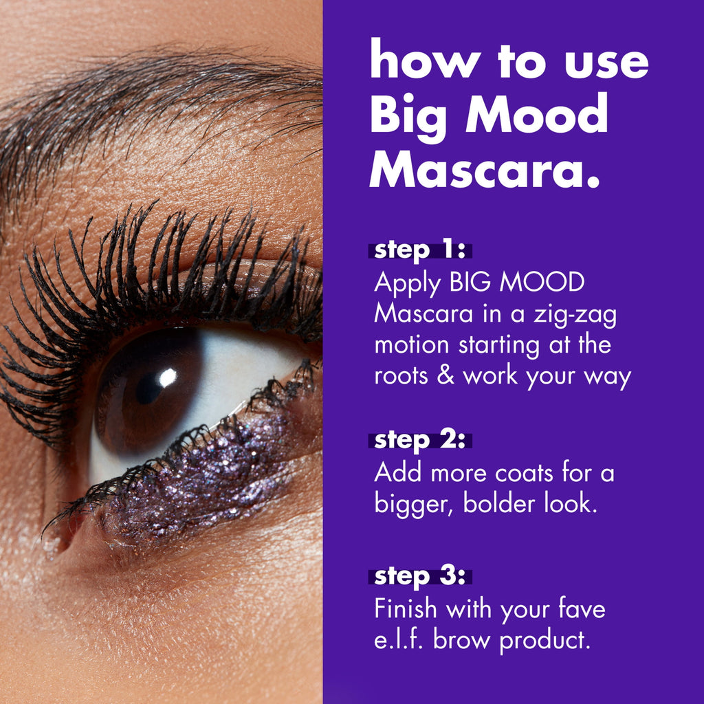 e.l.f. Big Mood Mega Volume & Lifting Mascara, Black, 0.3 fl oz
