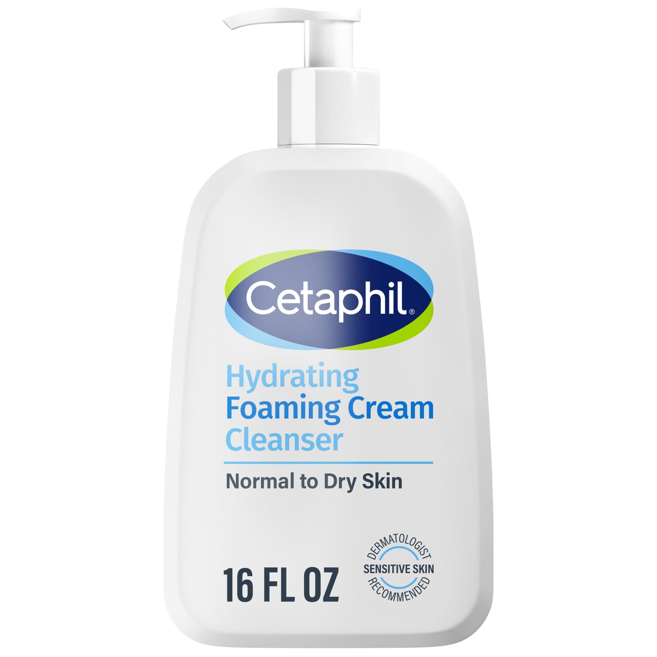 Cetaphil Hydrating Foaming Cream Cleanser for Dry to Normal, Sensitive Skin Face Wash, 16 fl oz