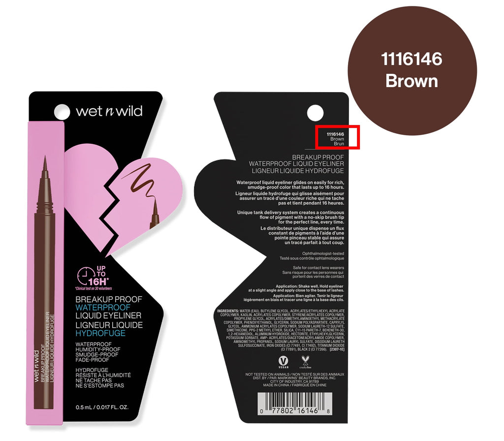 wet n wild Breakup Proof Waterproof Liquid Eyeliner - Brown