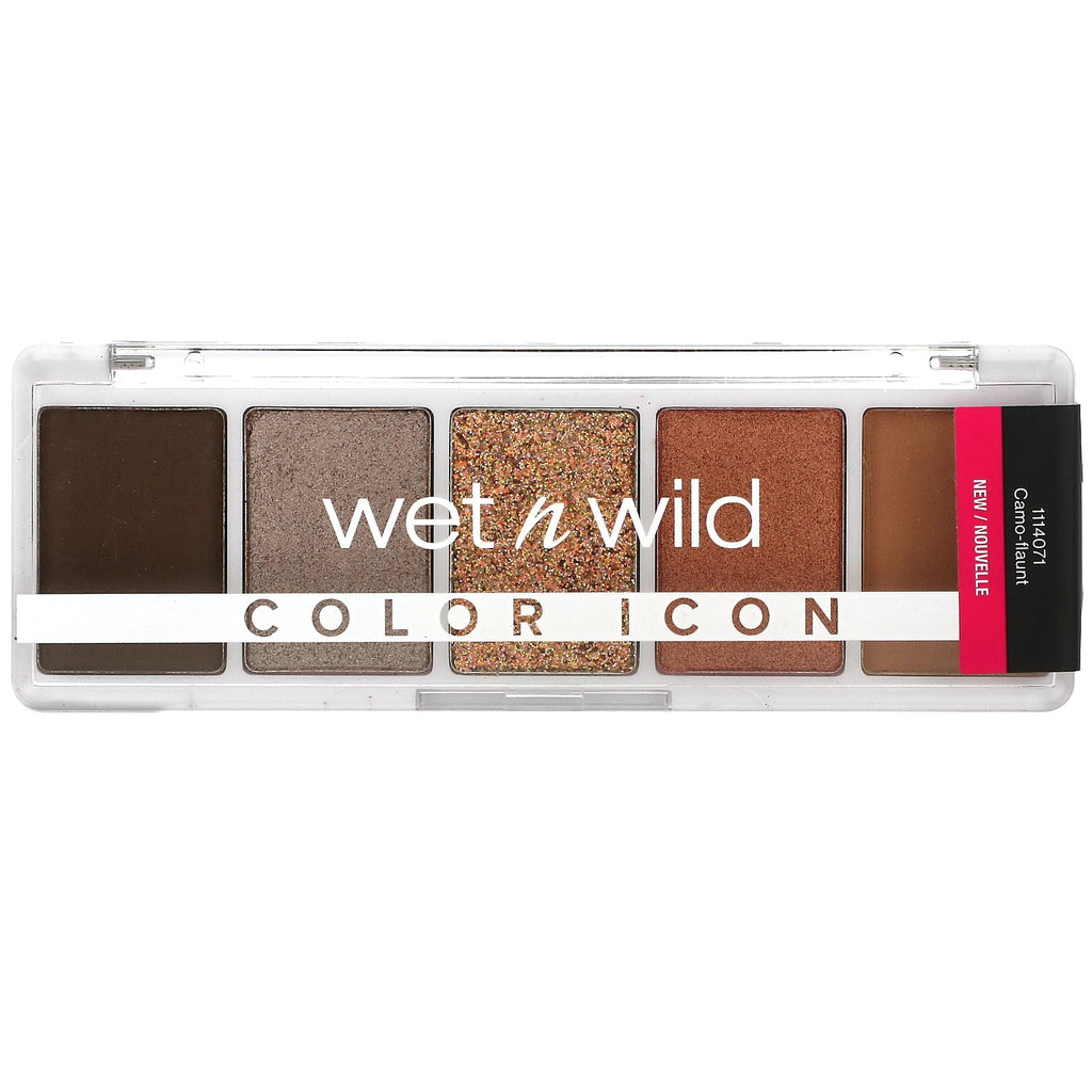 (3 pack) Wet n Wild Color Icon 5 Pan Eye & Face Makeup Palette, Eyeshadow Palette, Camo-Flaunt