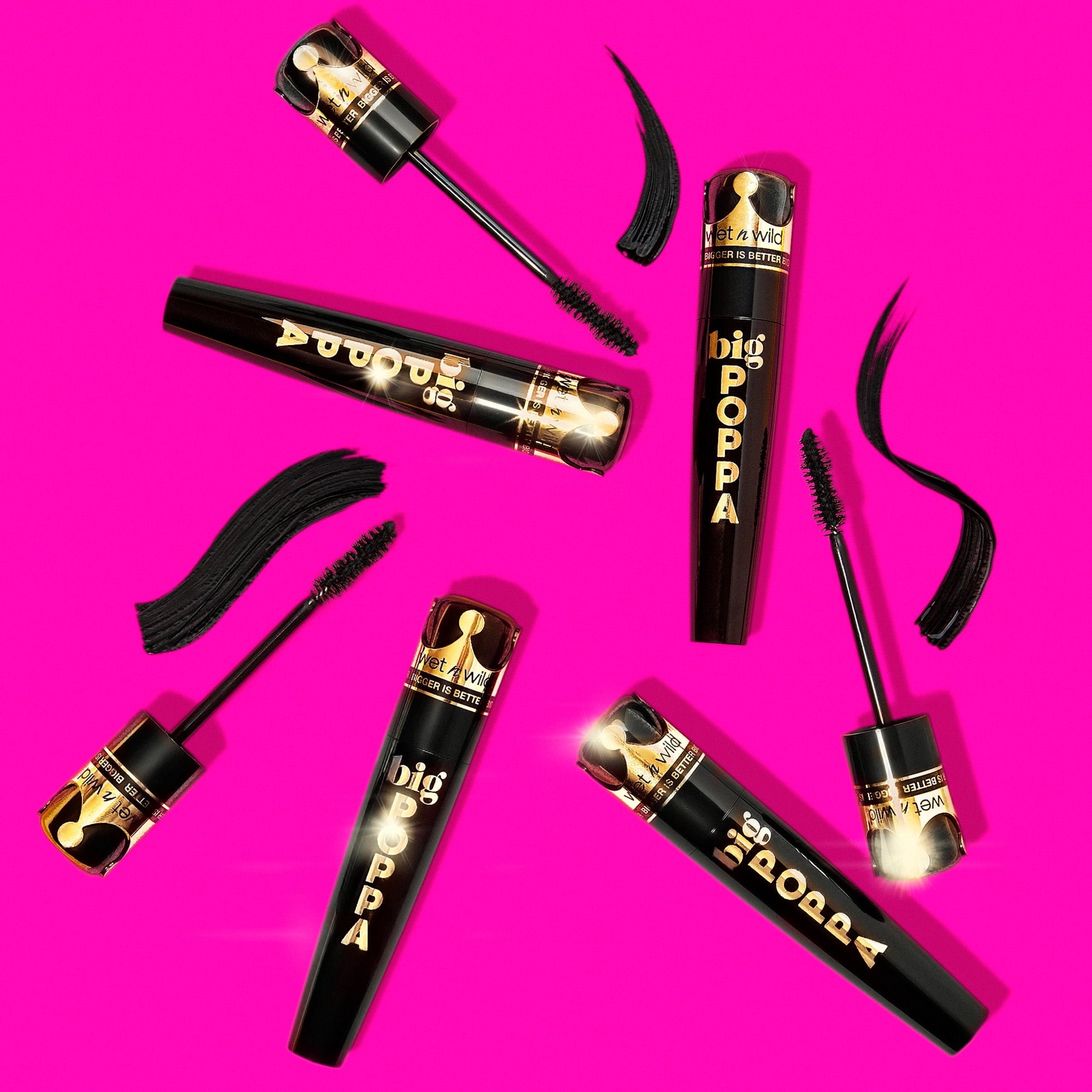 Wet n Wild Big Poppa Waterproof Mascara, Volumizing and Lengthening, Blackest Black, 0.34 fl oz