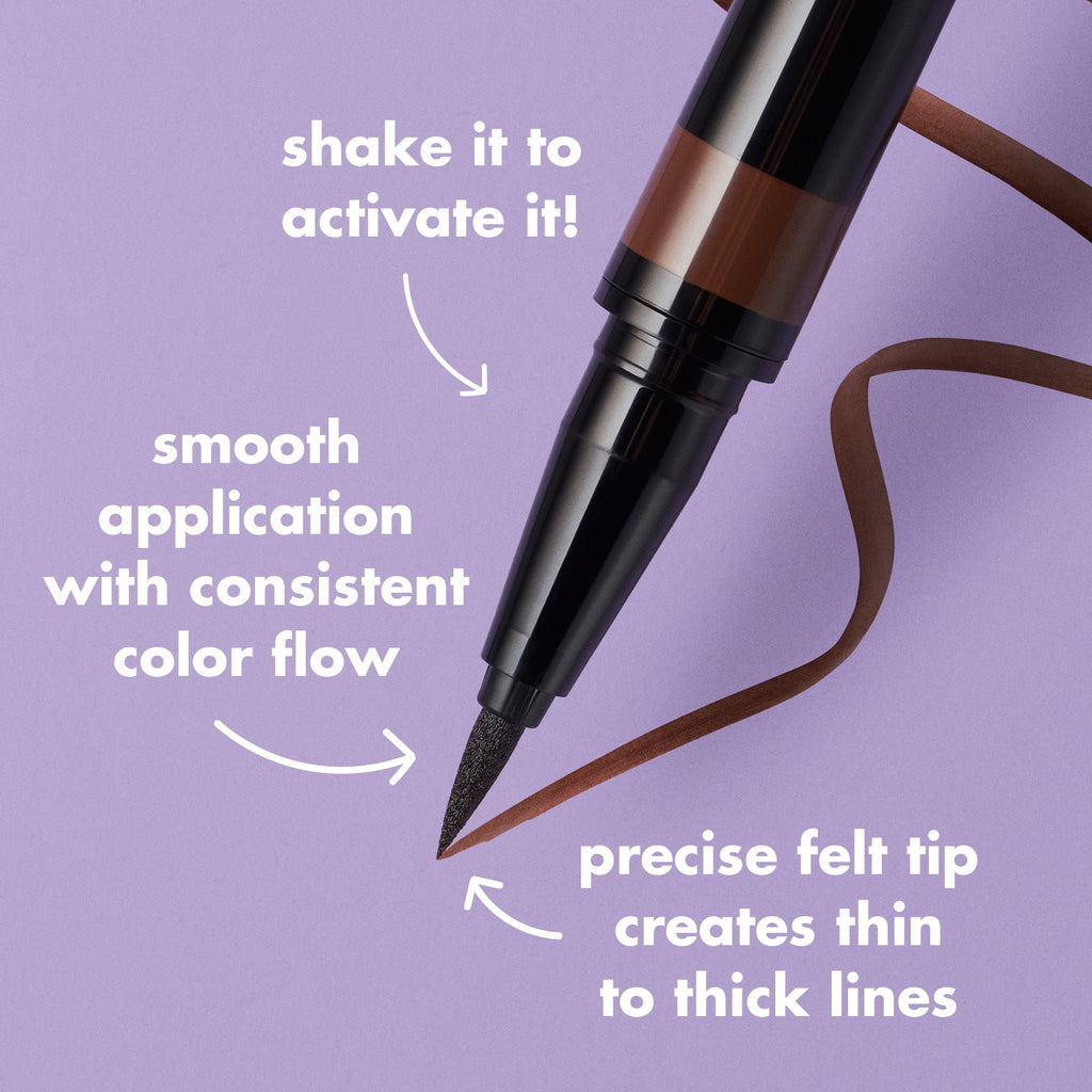 e.l.f. H2O Proof Waterproof Eyeliner Pen, Jet Black 81109, 0.02 fl oz