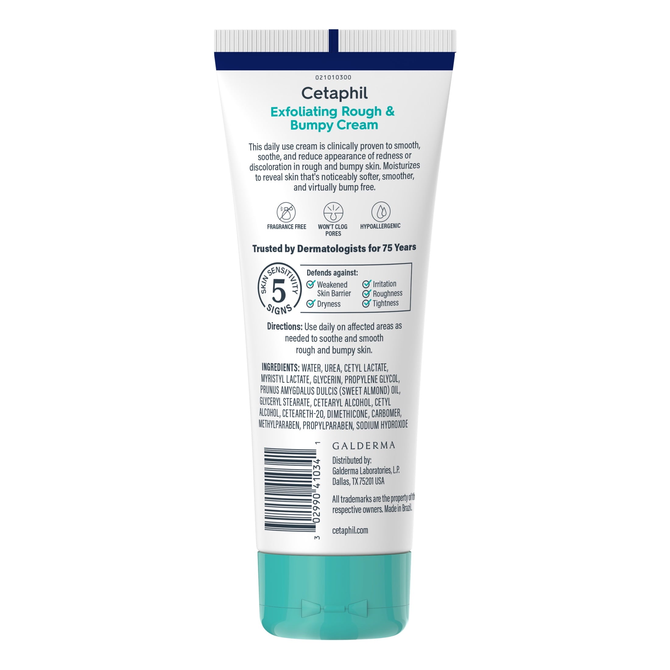 CETAPHIL Exfoliating Rough & Bumpy Cream, Lightweight Cream for All Skin Types, 8 oz Tube