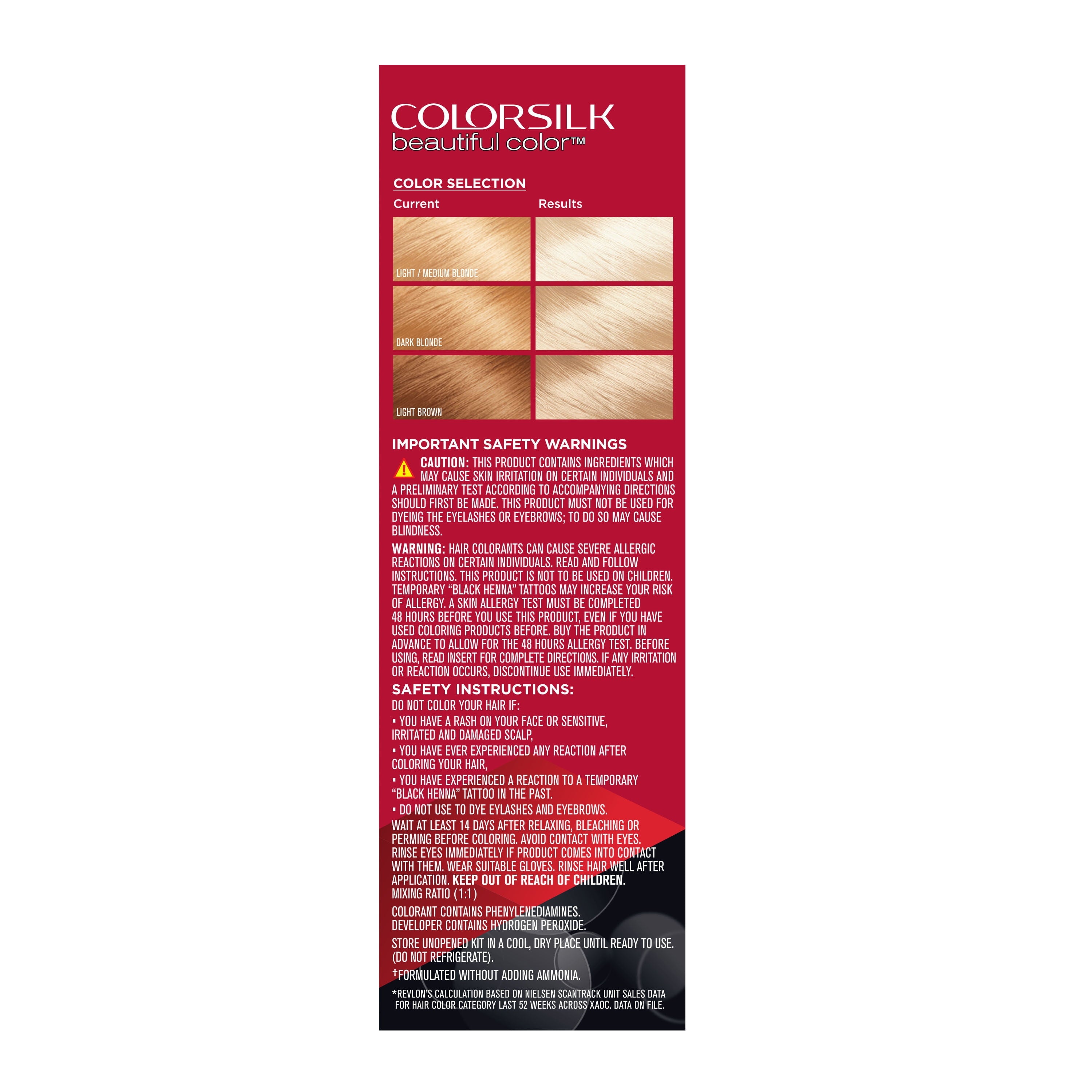 Revlon Colorsilk Beautiful Color Permanent Hair Color 3 Pack, 005 Ultra Light Ash Blonde, 3 Pack