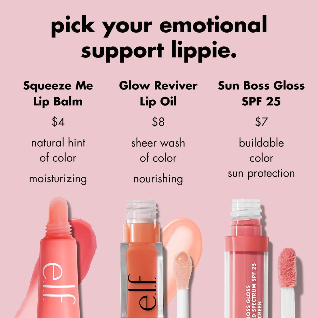 e.l.f. Sun Boss Gloss SPF 25, Pink-Me Girl, 0.13 fl oz