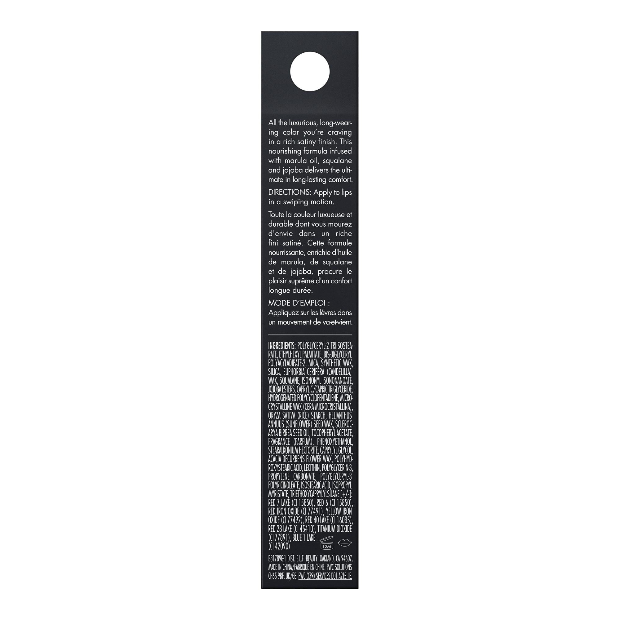 e.l.f. O FACE Satin Lipstick, No Regrets, 0.13oz