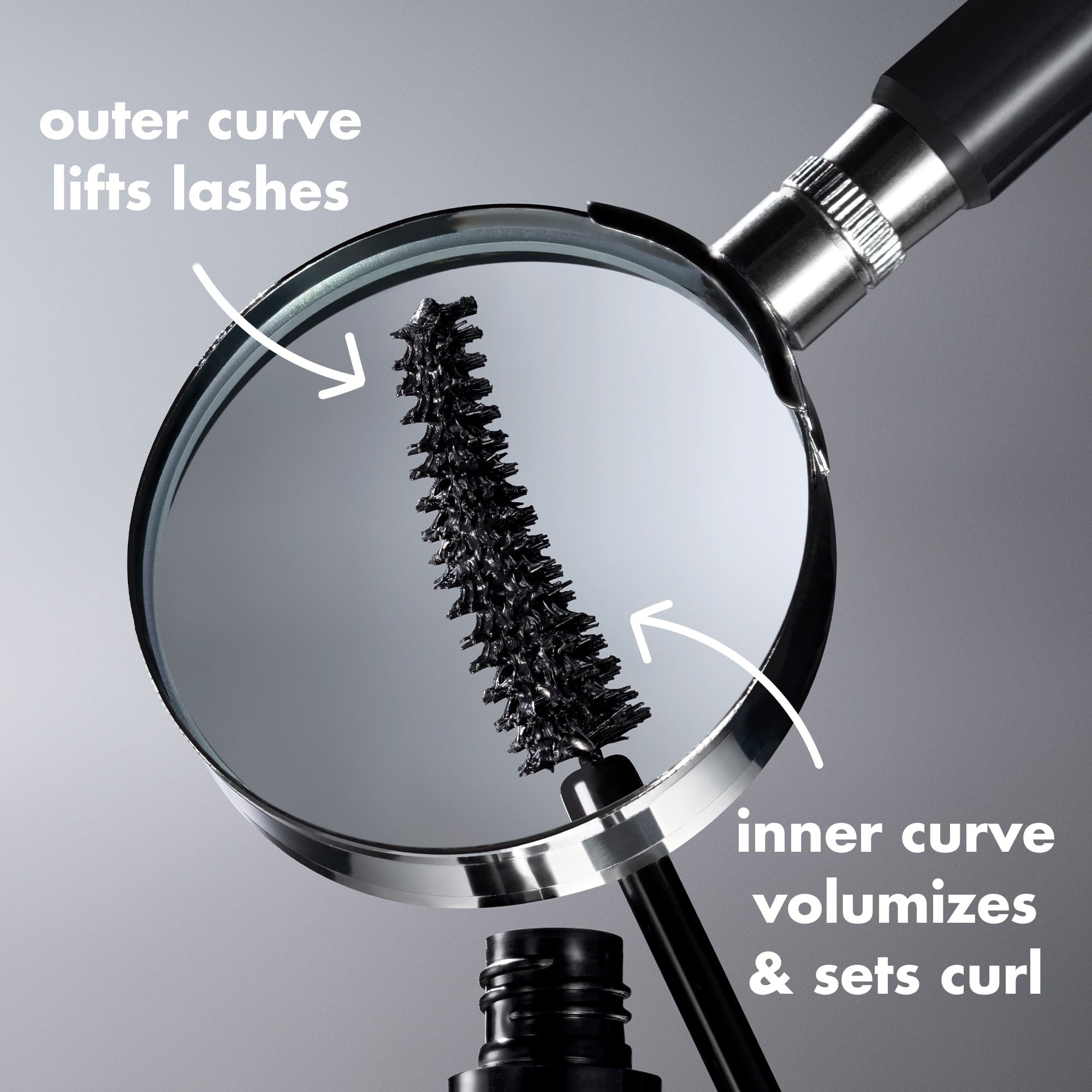 e.l.f. Incredi-Curl Curling & Volumizing Mascara, Pitch Black, 0.32oz