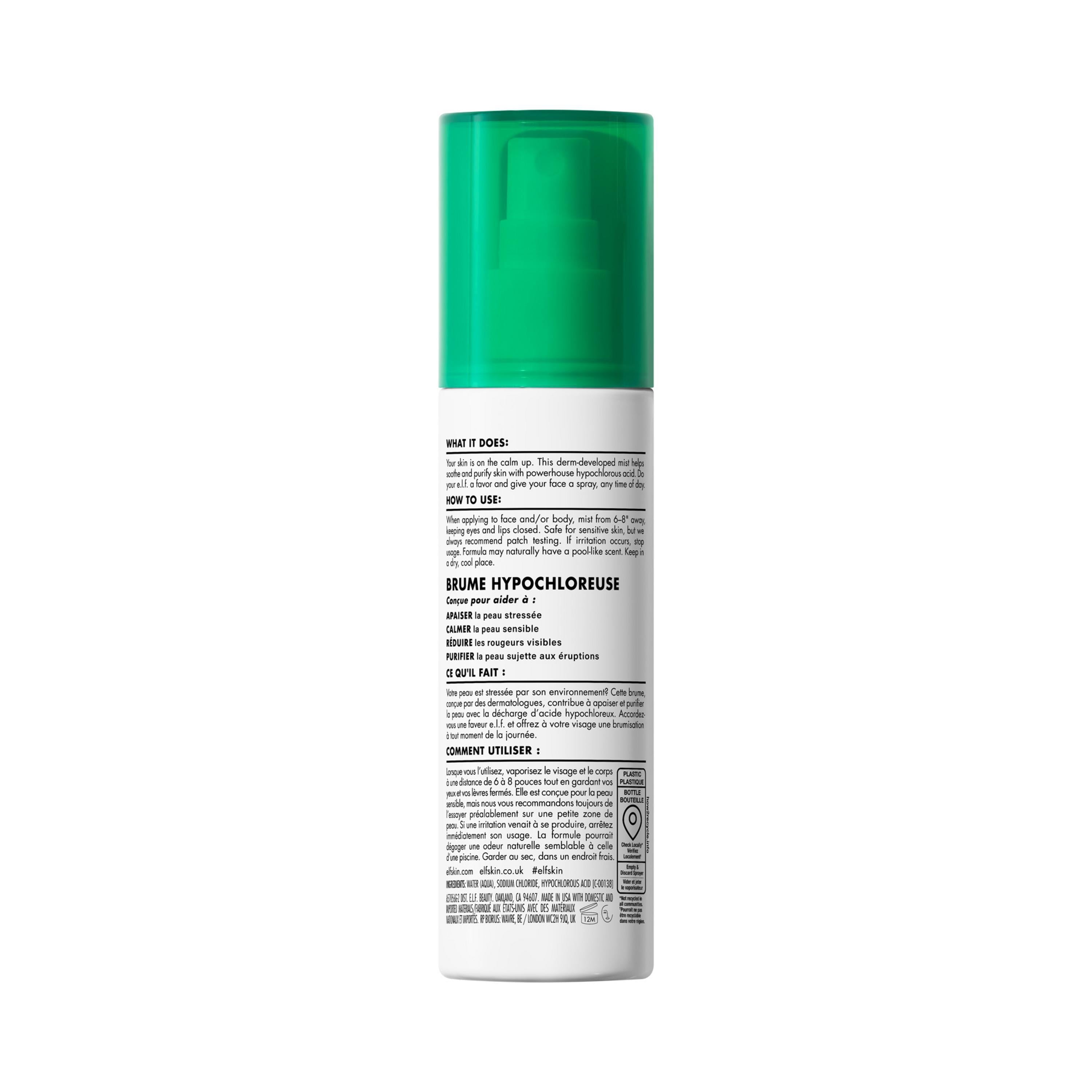 e.l.f. SKIN Save Your E.L.F. Hypochlorous Mist, 3.38 fl. Oz