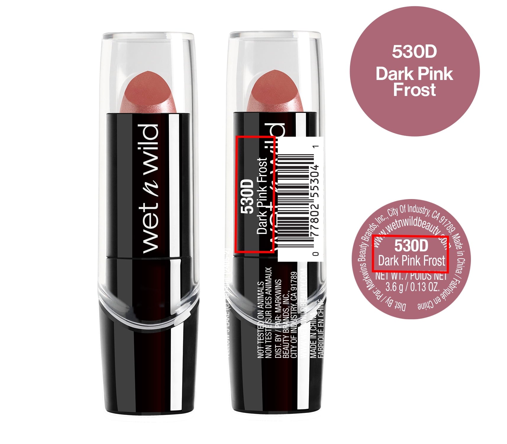 Wet n Wild Silk Finish Lipstick - Dark Pink Frost