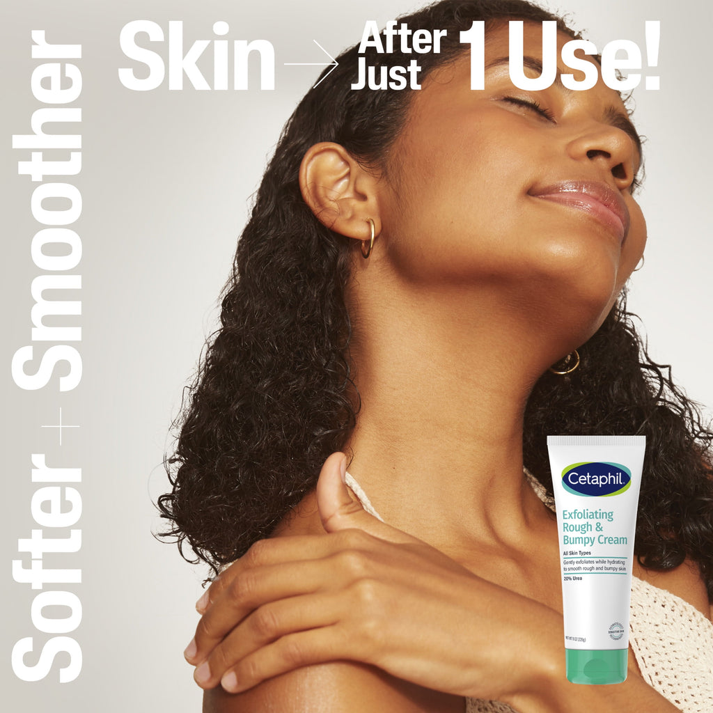 CETAPHIL Exfoliating Rough & Bumpy Cream, Lightweight Cream for All Skin Types, 8 oz Tube