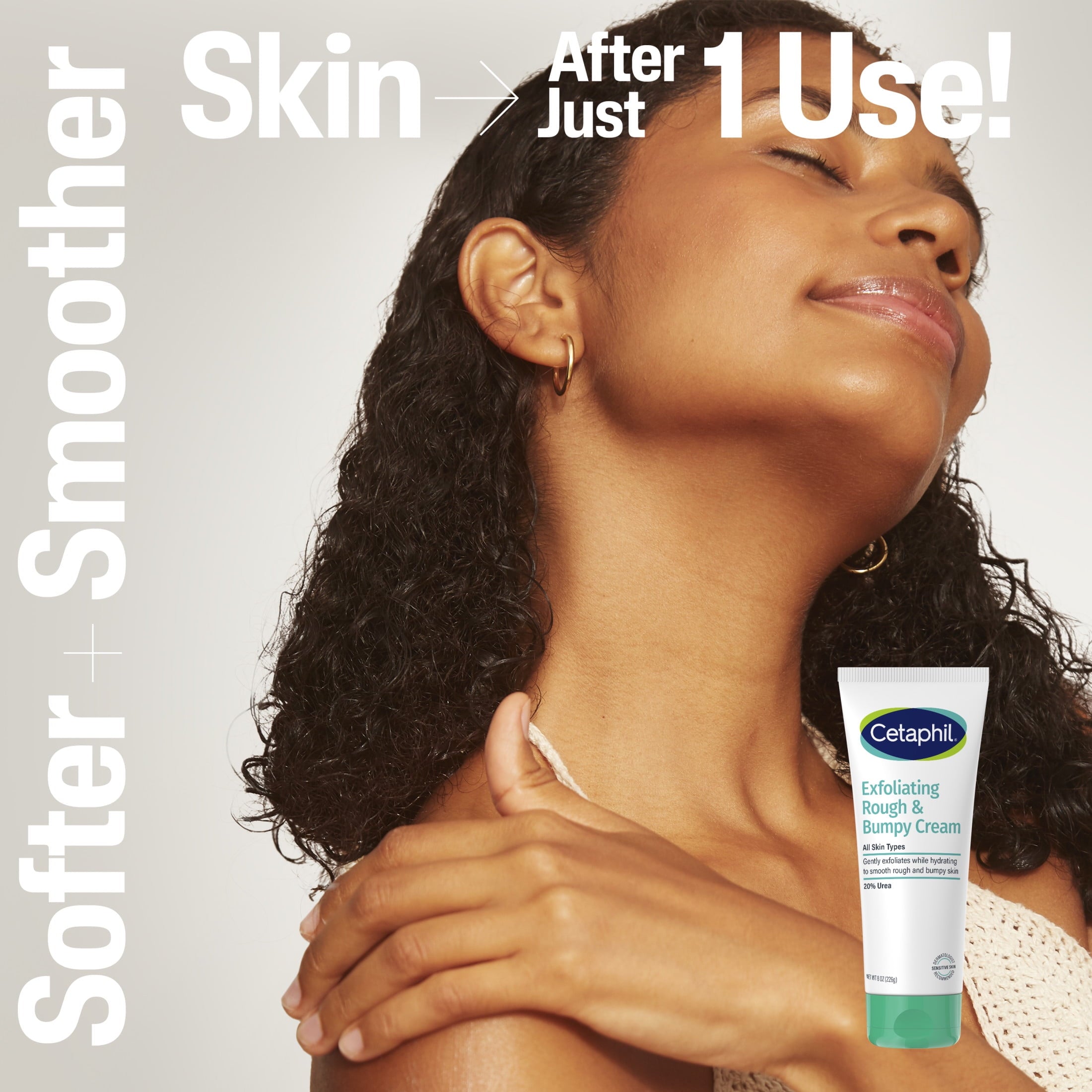 CETAPHIL Exfoliating Rough & Bumpy Cream, Lightweight Cream for All Skin Types, 8 oz Tube