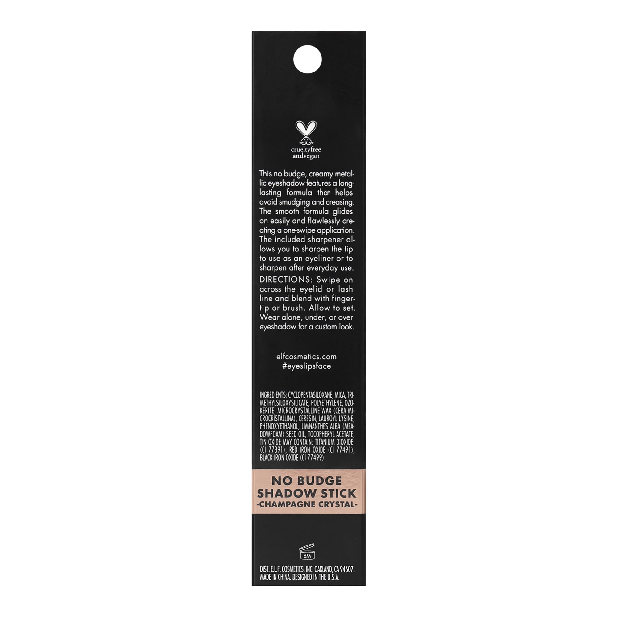 e.l.f. No Budge Shadow Stick, Perfect Pearl, 0.05 oz