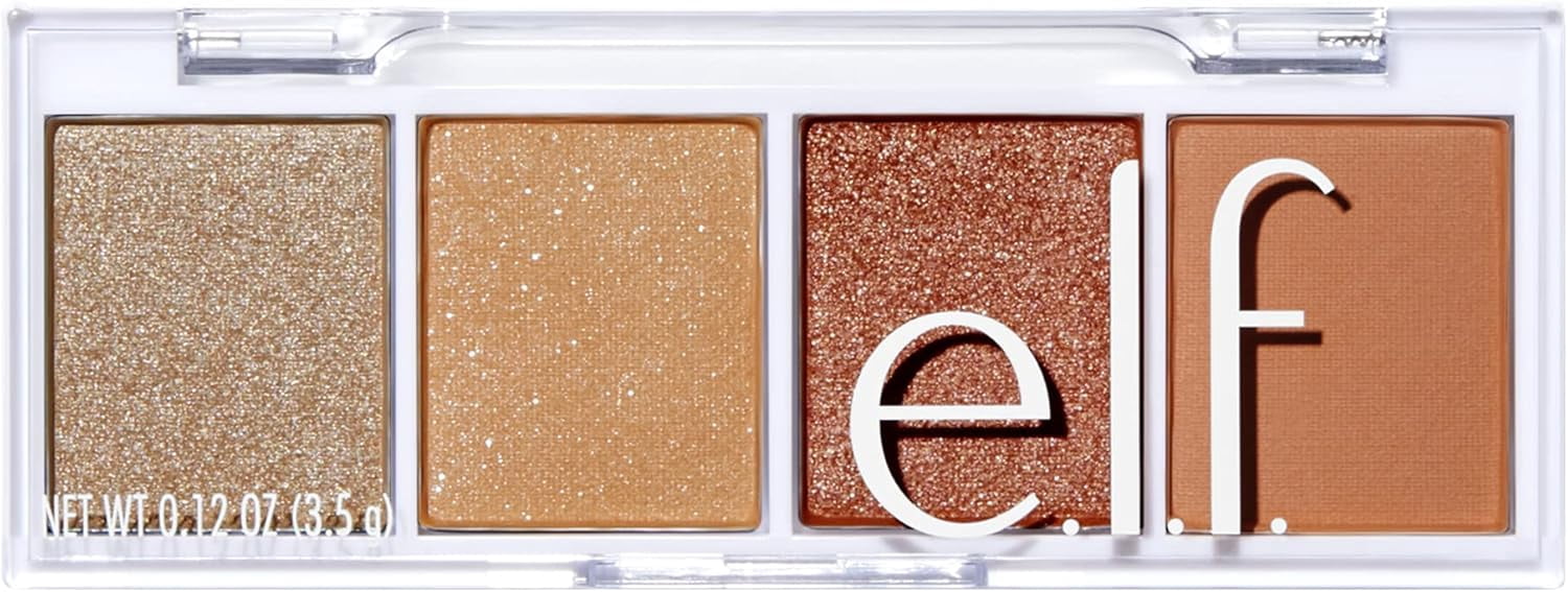 e.l.f. Cosmetics Bite-Size Eyeshadow, 4 Ultra-Pigmented Matte & Shimmer Shades, Creamy & Blendable Powder Formulas, Orange Dreamsicle, 0.12 Oz