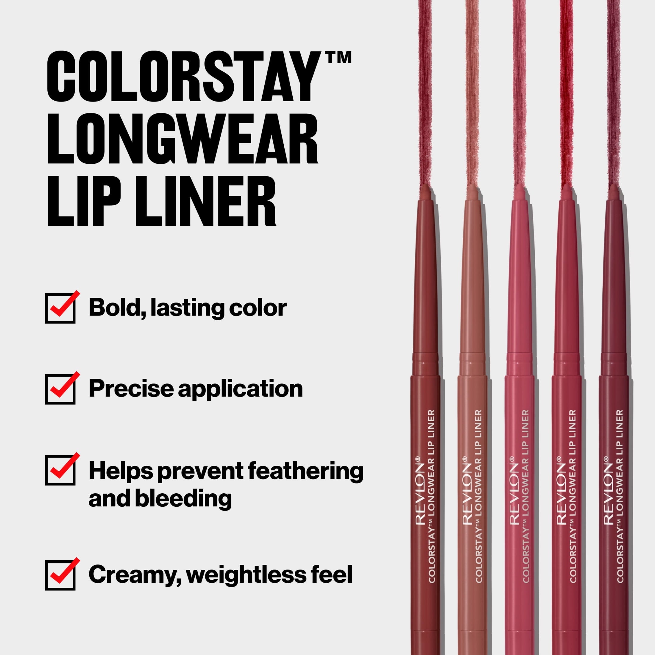 (3 pack) Revlon ColorStay Longwear Lip Liner Pencil, 630 Nude, 0.01 oz