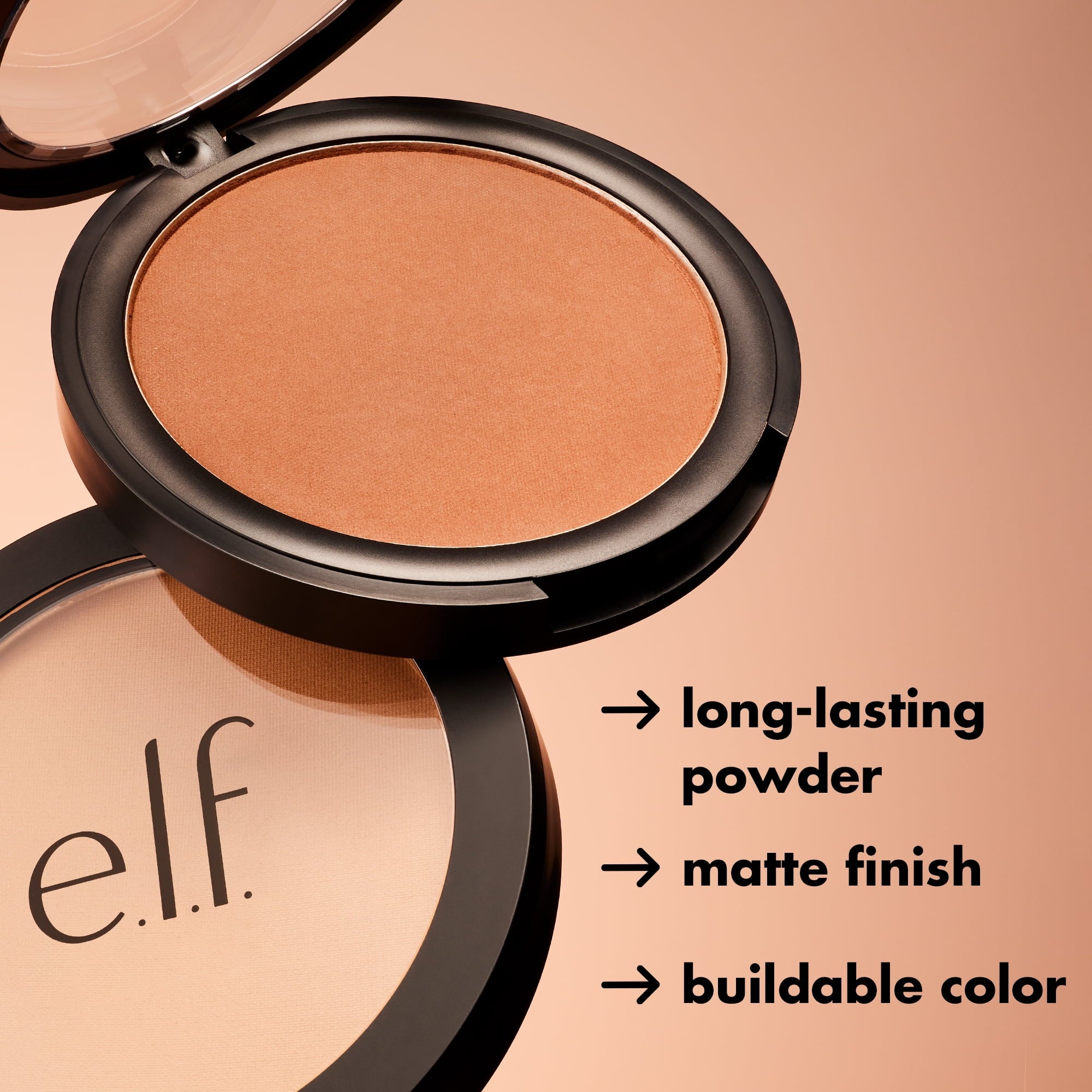 e.l.f. Primer-Infused Matte Bronzer, Fresh Tan, 0.35oz