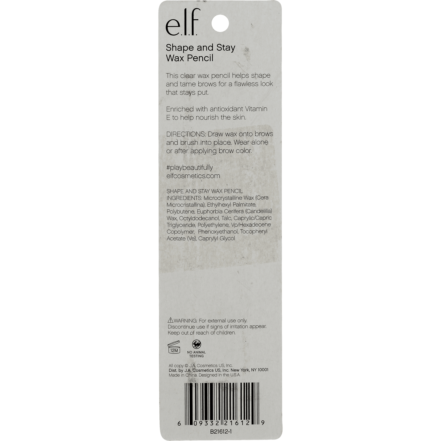 e.l.f. Cosmetics Shape & Stay Brow Pencil, Clear