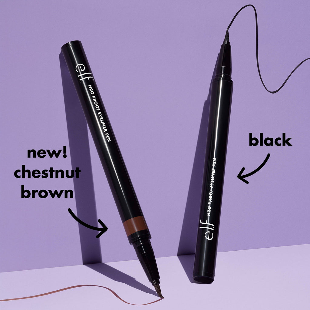 e.l.f. H2O Proof Waterproof Eyeliner Pen, Jet Black 81109, 0.02 fl oz