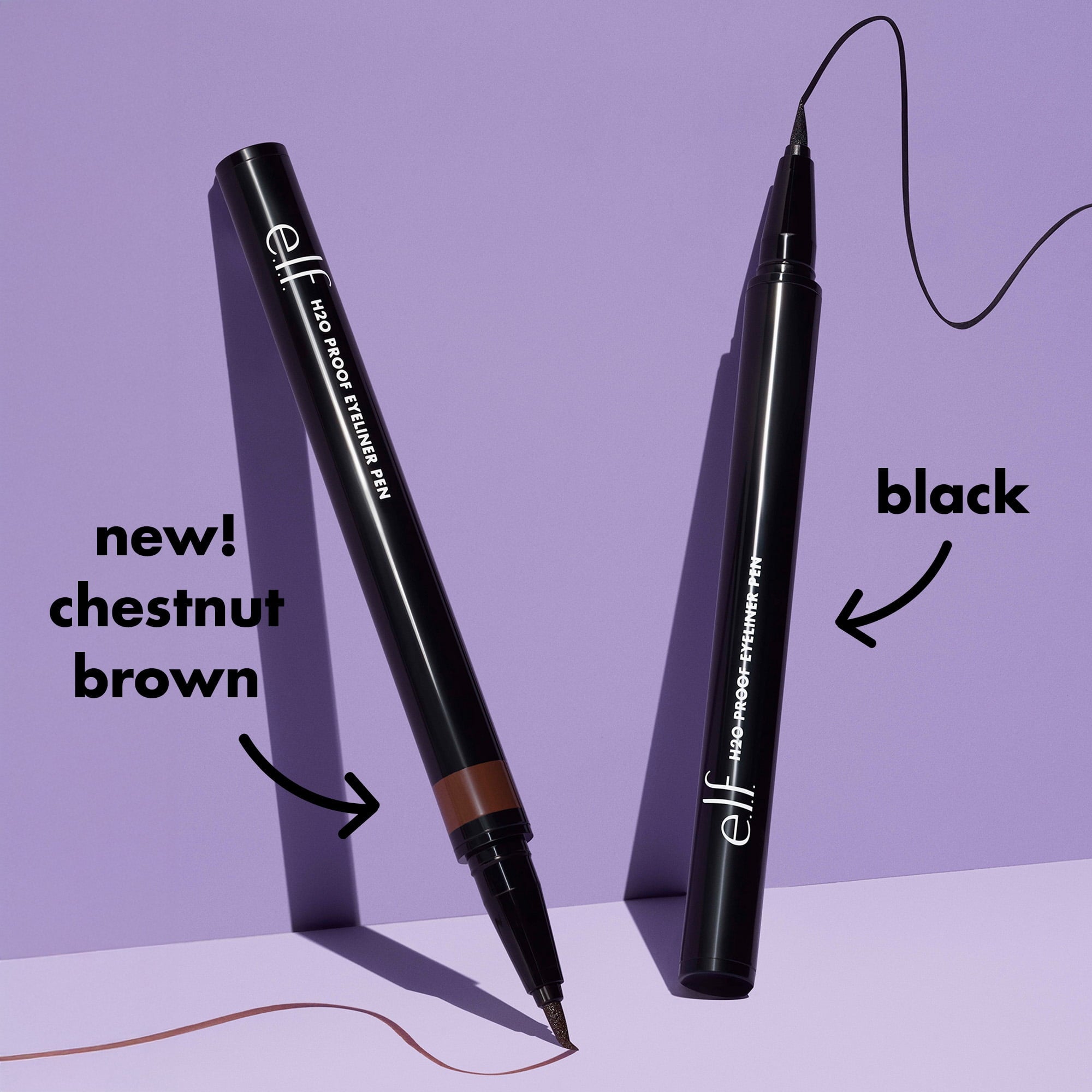 e.l.f. H2O Proof Waterproof Eyeliner Pen, Jet Black 81109, 0.02 fl oz