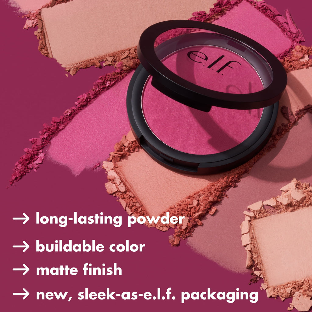 e.l.f. Primer-Infused Matte Blush, Always Crushing, 0.35oz