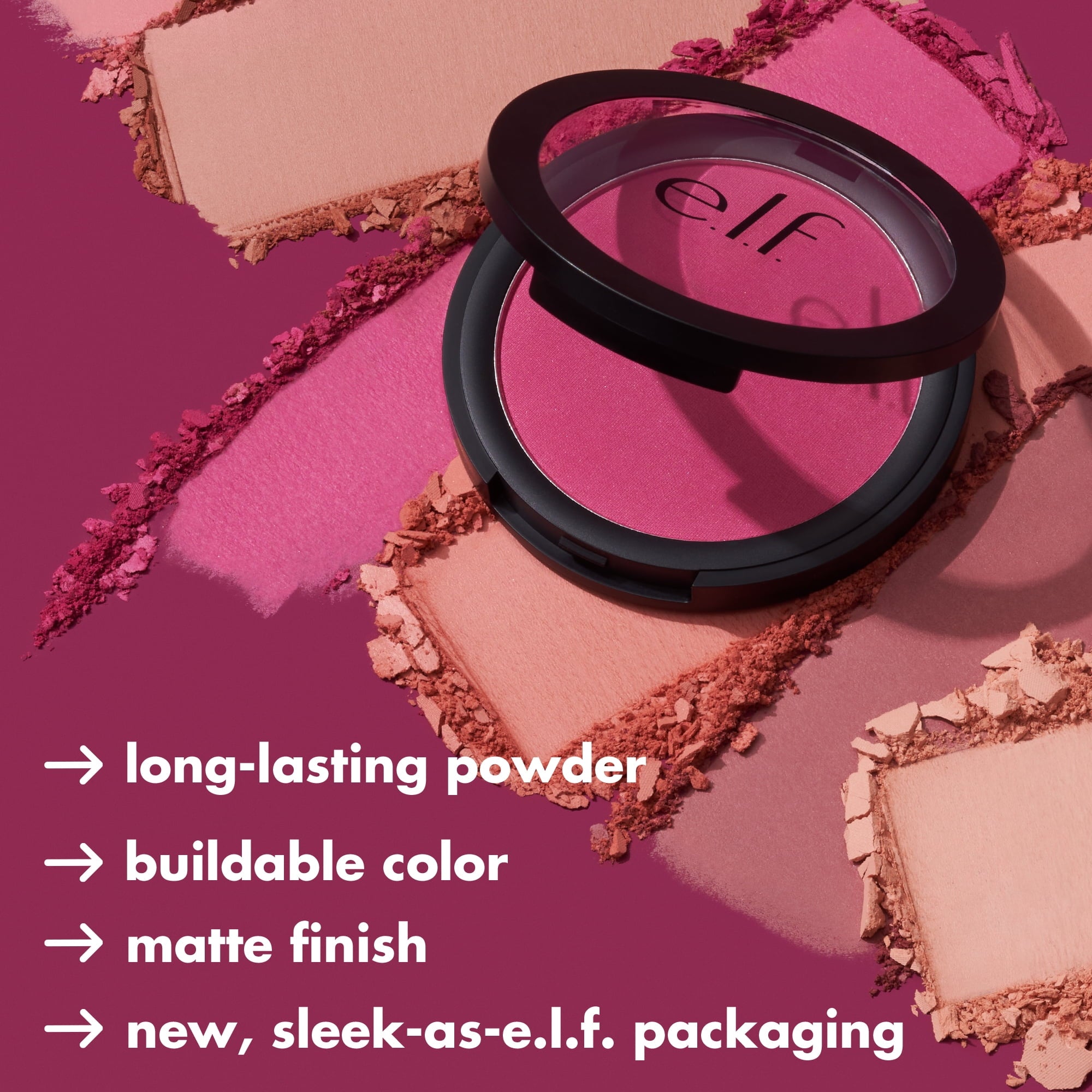 e.l.f. Primer-Infused Matte Blush, Always Crushing, 0.35oz
