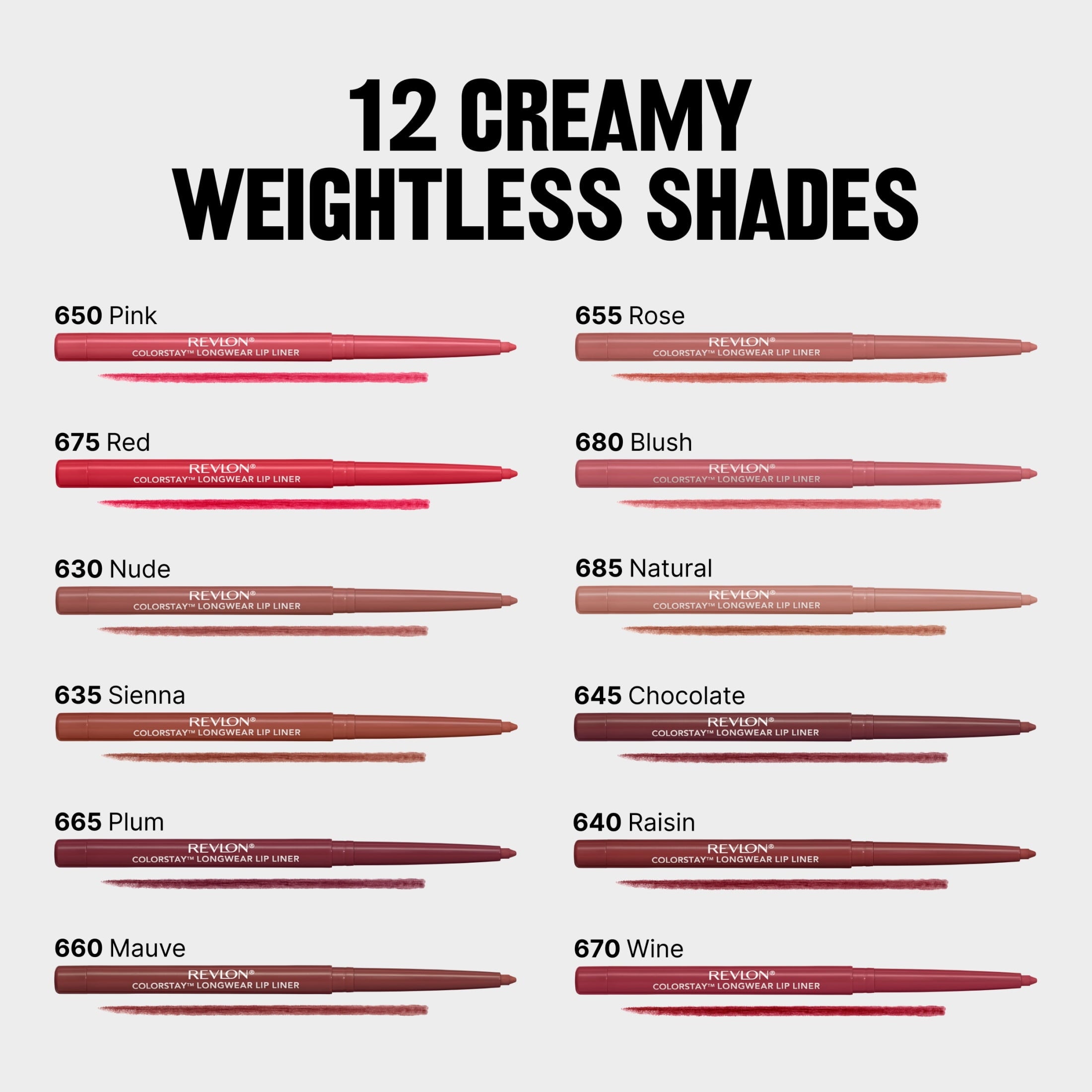 (3 pack) Revlon ColorStay Longwear Lip Liner Pencil, 630 Nude, 0.01 oz